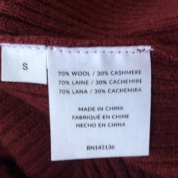 NAADAM
Twist-back ribbed wool and cashmere-blend mini dress, Size Small, Merlot - Picture 8 of 8